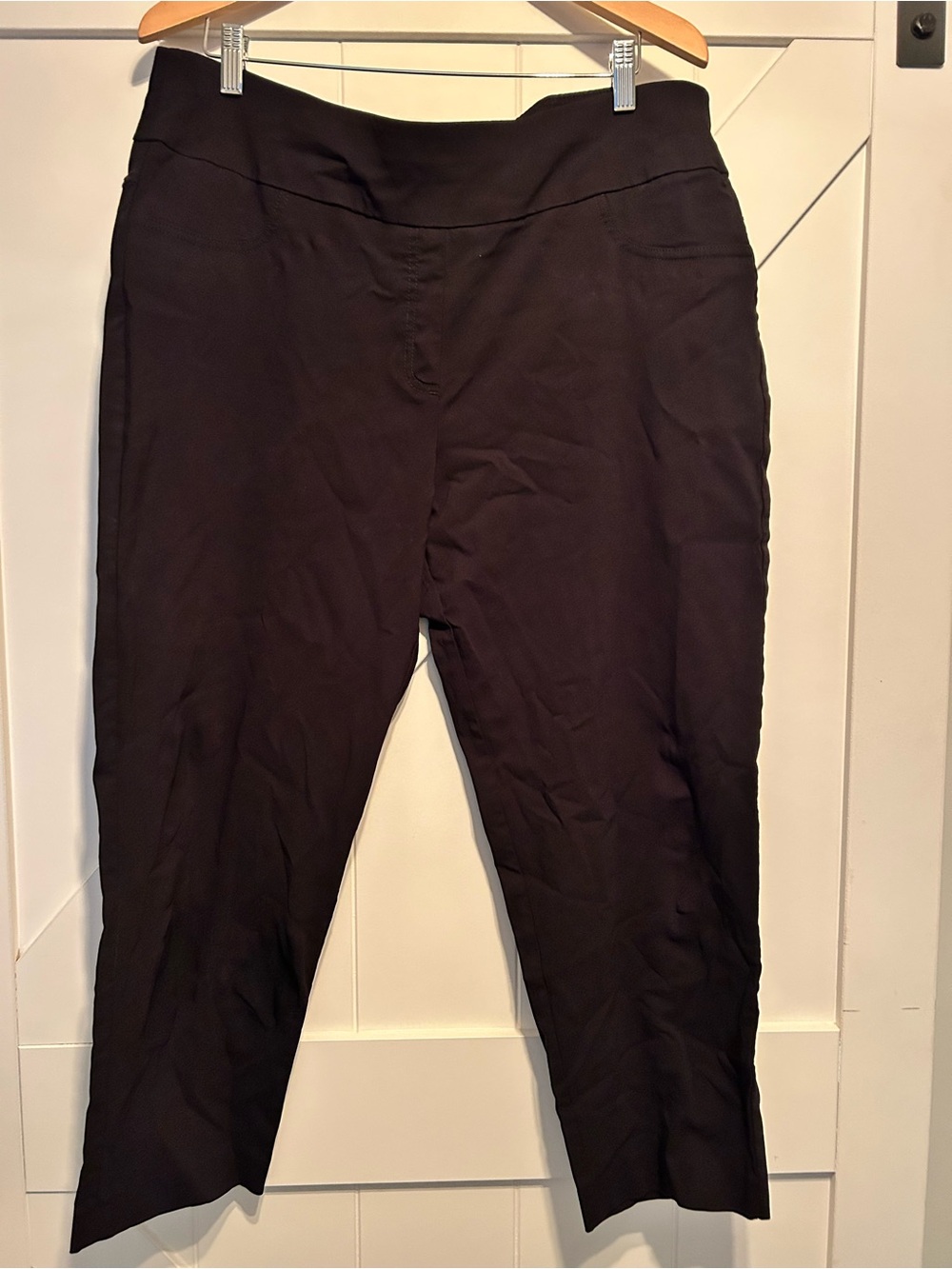 Cropped black pull-on stretch pants by Ruby Rd. womens size 20W